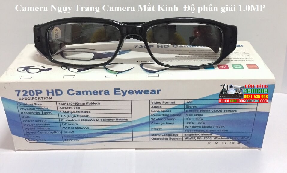 Camera Ngụy Trang Camera Mắt Kính  Độ phân giải 1.0 MP