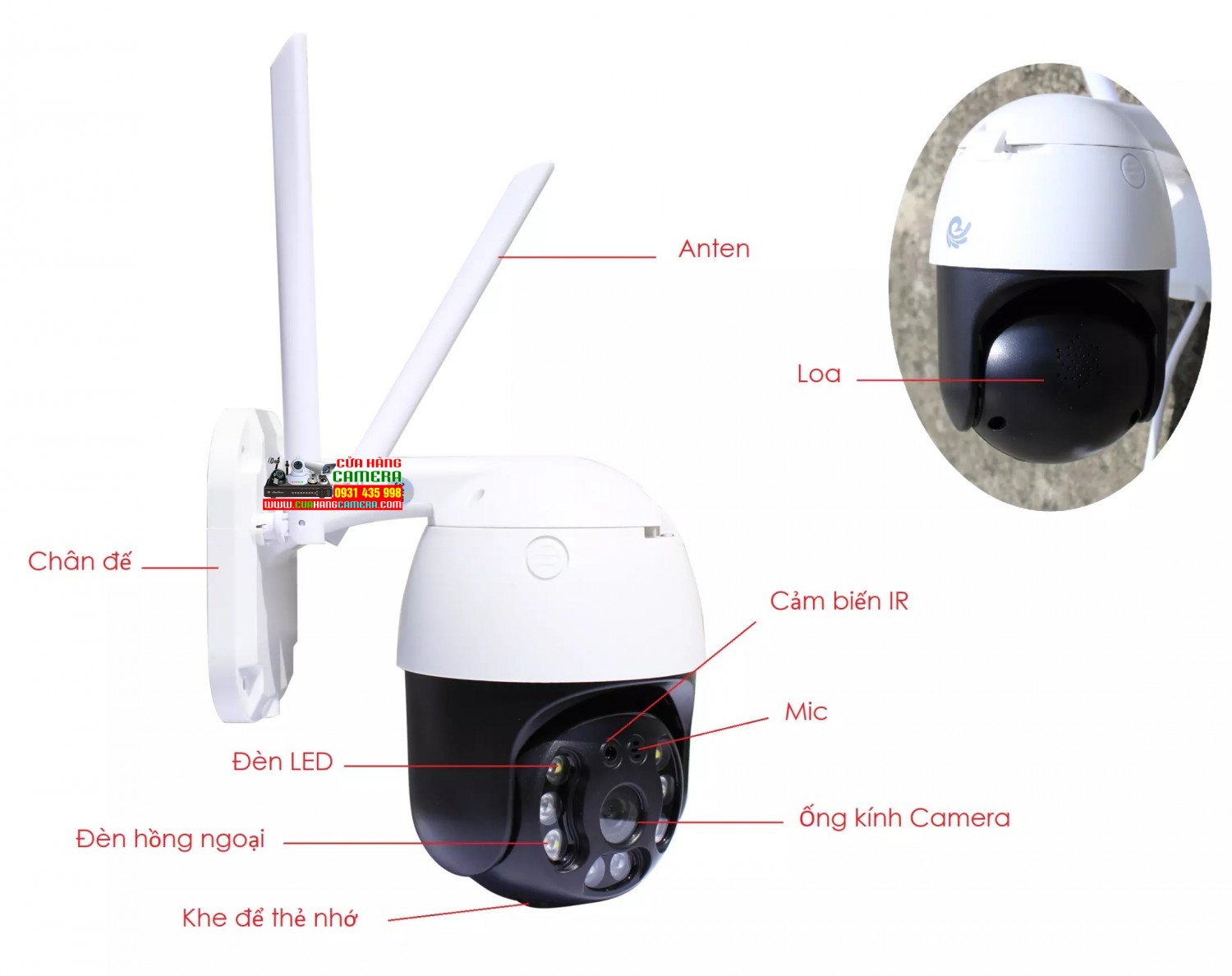 Camera WiFi WinTech WTC-IPW9 Độ phân giải 3.0MP